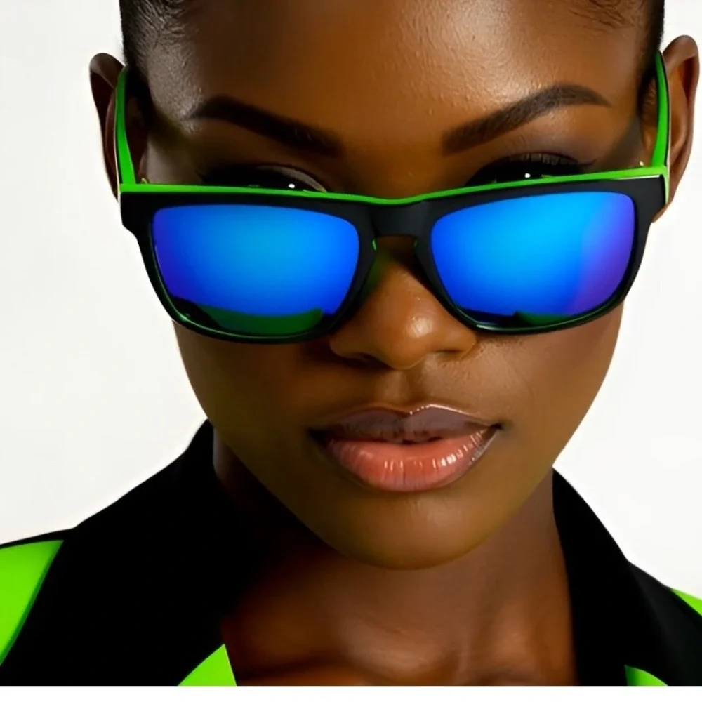 Women Polarized Black Neon Green Wayfarer Sunglasses Mirrored Lenses Sports 2026